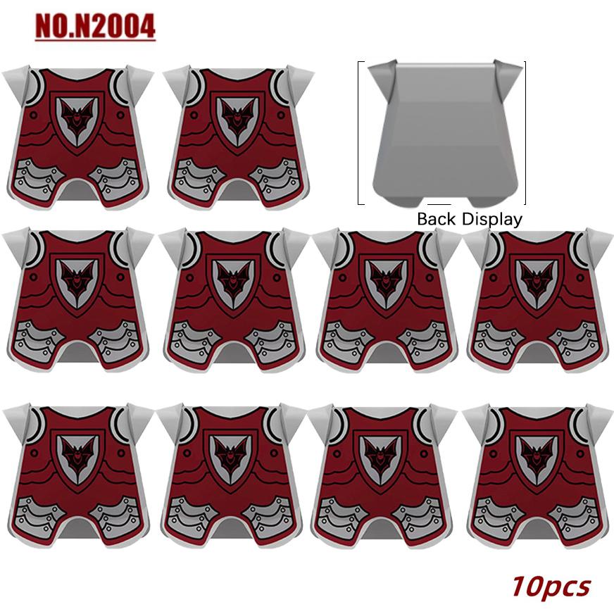 

10 шт. MOC Средневековый военный жилет Строительные блоки Рыцарские доспехи Аксессуары Кирпичики Игрушки Подарок