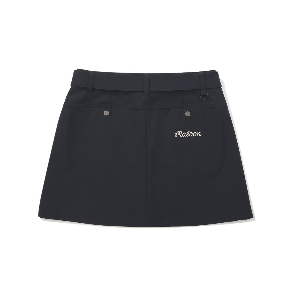 MALBON GOLF H-Line Optional Belt Cargo Skirt Navy (Woman)