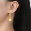Moon Star Drop Earrings for Women Gold Stainless Steel Hoop Earrings Simple Fashion Jewelry Gift