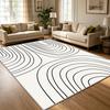 Minimalistische Geometrische Linien Teppiche Moderne Wohnzimmer Dekoration Große Flächenteppiche Flauschige Rutschfeste Waschbare Schlafzimmer Nachttisch Bodenmatten
