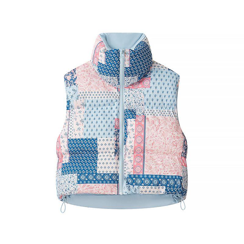 

Snow Velvet Ice Flower American Style Sexy Sweet Floral Loose Easiest for Match Hand Plug Cotton Short Sleeveless Bandage Dress Vest Vest Sky Blue XS