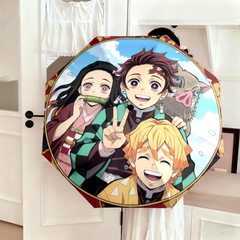 Japanese-style Cartoon Demon Slayer Kamado Tanjiro & Kamado Nezuko Umbrella Including Home Travel and Outdoor Activities Multi Functional Umbrella 33