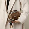YUYULA Women's Handbag, Cowhide Crossbody Bag, Phone Bag, Shoulder Bag, Brown