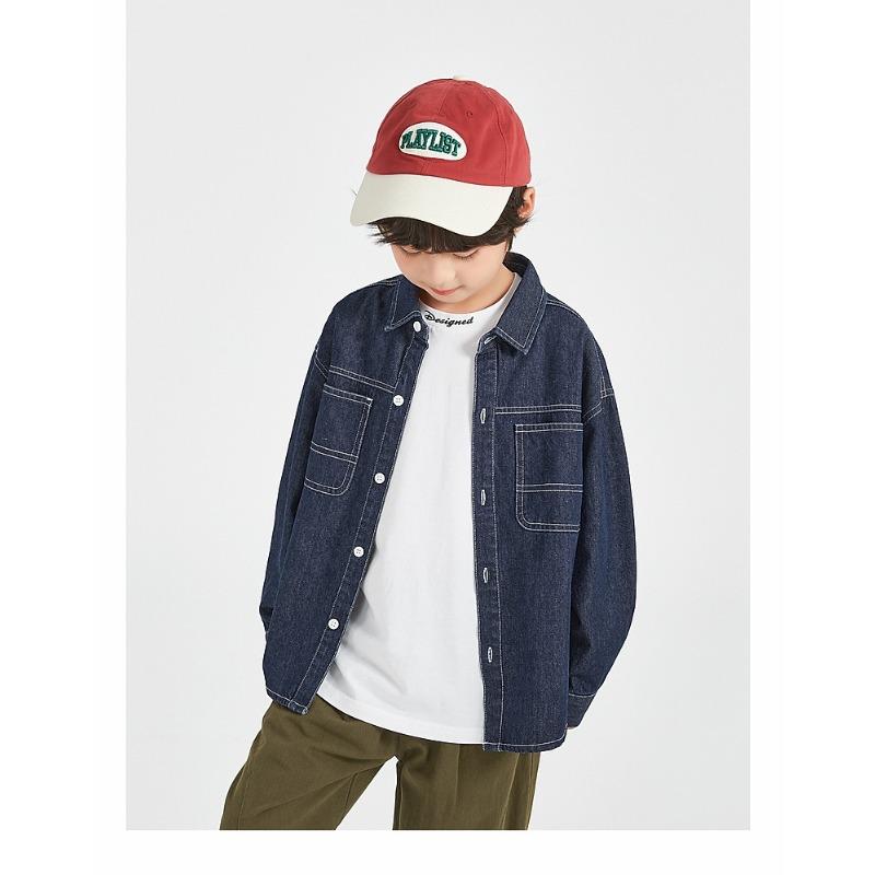 Boys Blue Denim Jacket Kids Long Sleeve Casual Spring Outerwear Tops