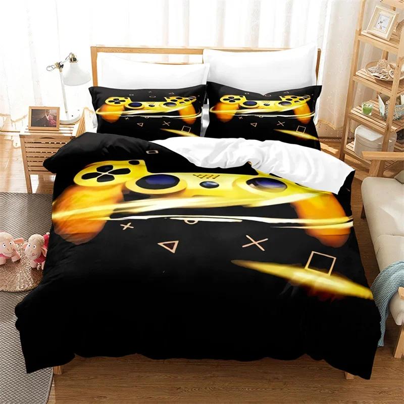 Gamepad Duvet Cover Gamer Bedding Set Twin Full For Teens Boys Playroom Decor Microfiber Video Games Controller Comforter Cover