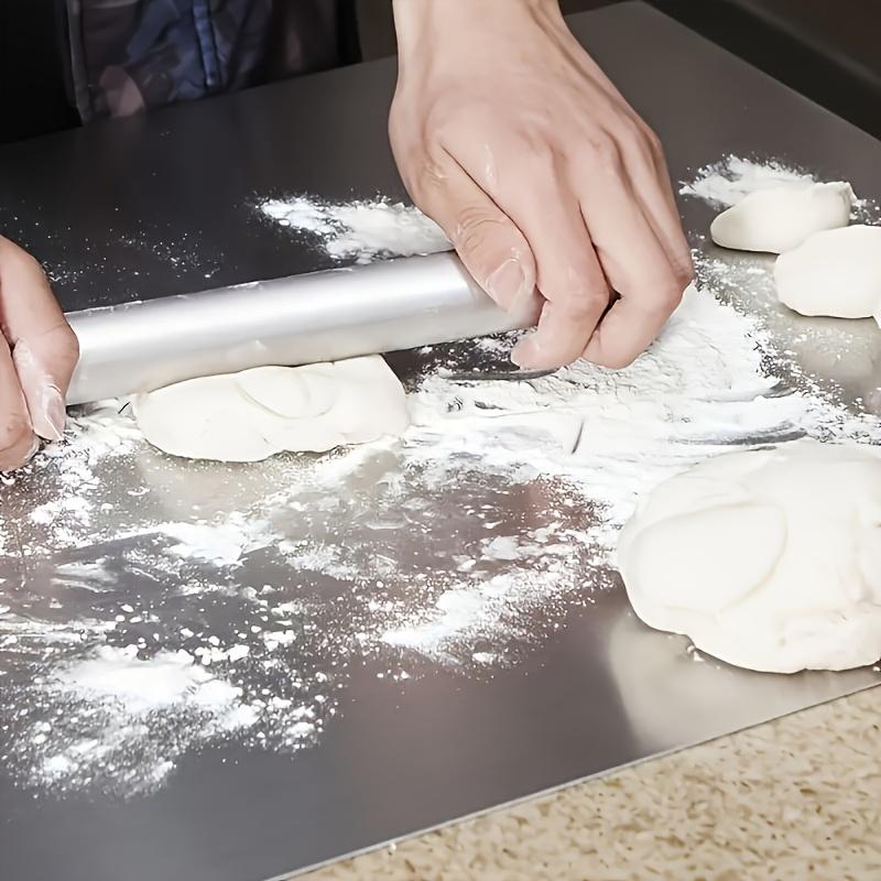Extra Large Stainless Steel Rolling Chopping Board Double-Sided, Durable Kitchen Countertop Protector for Home Cooks, Culinary Chopping Board