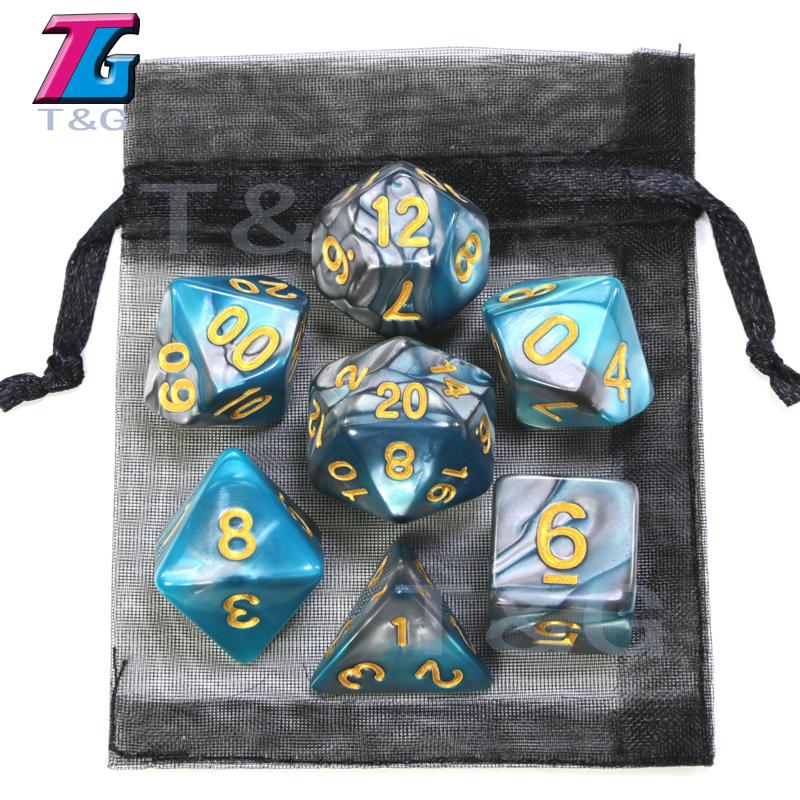 Dice DND Game Dice Role Dice Mixing Colours Dice Collection With Pouch 9 Different Styles Available For Lightweight Toys DND RPG TRPG Games