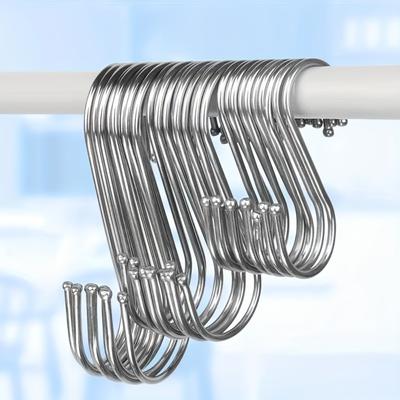 Stainless Steel S-Shaped Hooks 10-Pack, Rust-Resistant Kitchen Organizer, for Pots, Pans, Bags, Cups, Home Decor, Metal Material