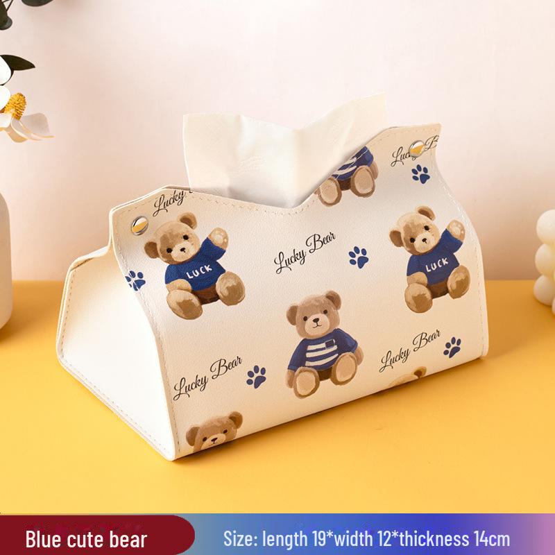 Adorable Bear Leather Tissue Box for Home & Dining Room - Multi-Purpose Napkin Holder