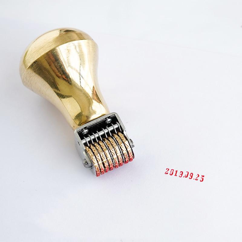 Retro Rullstämpel Datumstämpel Koppar Metall Kalenderstämpel Tidsstämpel Diy Handgjord Tvål Datumstämpel Vaxsigillstämpel Transparenta Stämplar