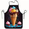 Colorful Ice Cream Cone Apron Sweet Dessert Kitchen Cooking Baking Dripping Chocolate Sprinkles Gift Baker Wear Summer Theme