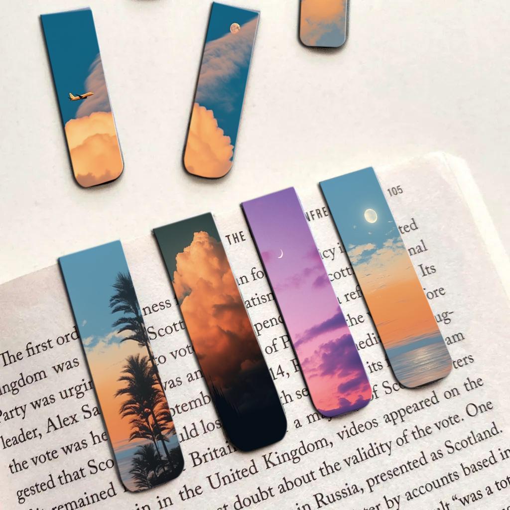 5PCS Twilight Whispers Magnetic Bookmarks Nostalgia Y2k Luggage For Pages Stationery For Cafe Paintings Office Magnetic Bookmark