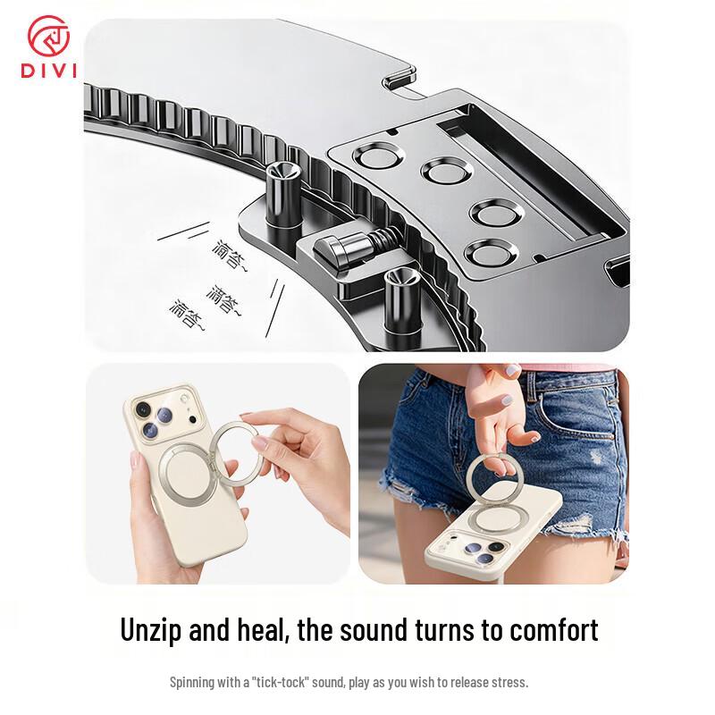 DIVI Liquid Silicone Case for iPhone 17 Pro Max with 360° Rotating Stand