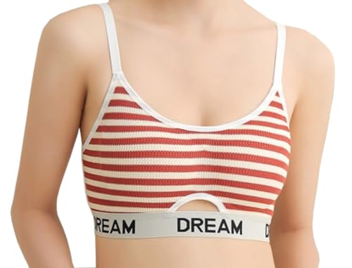 

[РЫНОК ТОВАРОВ ТОКИО] Спортивный бюстгальтер Pure Bon с узором в полоску, 3D-формованный, дышащий, вязаный (XL, Красный)