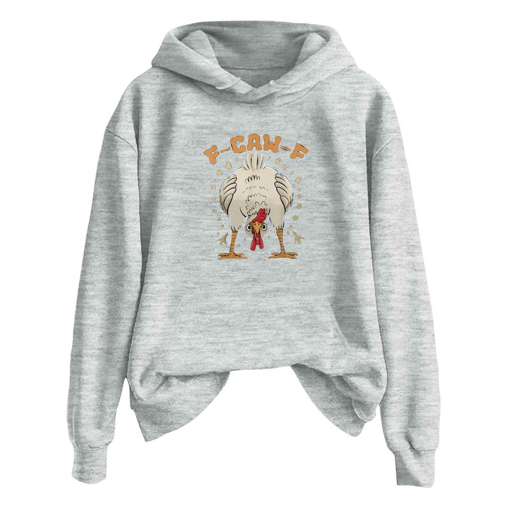 Women's Fashionable Casual Long Sleeve Hooded Printed Sweatshirt