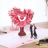 Romantic 3D Heart Tree Greeting Card Paper Sculpture Blessing Pop-Up Valentine's Day Wedding Invitation Cards Elegant Envelope