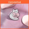 Cute Cartoon Cat Brooch With Pearl Accents Stylish Black And White Kitty Design For Trendy Fashion