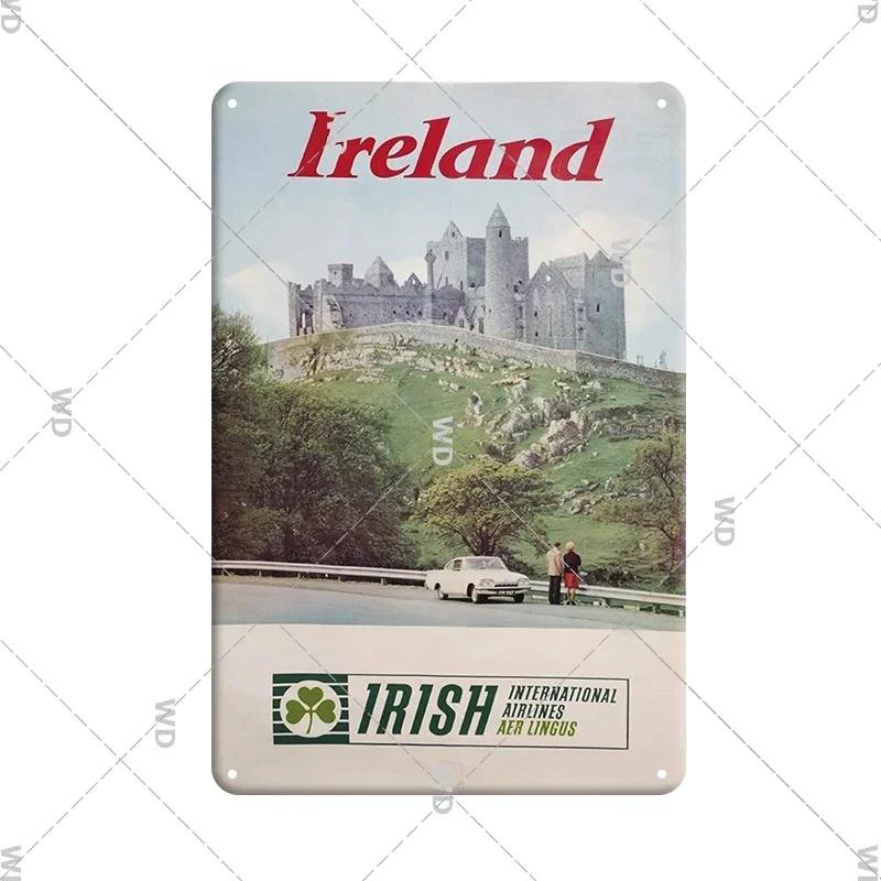 Irland Dublin Stadsvy Vintage Retro Metallplåt Skylt Dekorativ Tallrik för Hem Klubb Vägg Gåva
