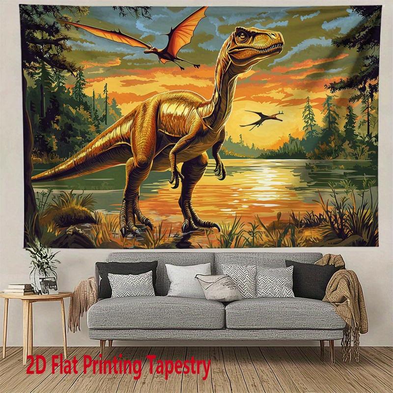 Dinosaur Sunset Scenery Digital printing polyester wall tapestry suitable for use in living rooms bedrooms offices bars party