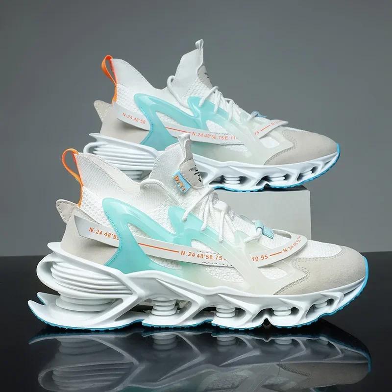 

New Luxury Men s Sneakers Mesh Breathable Versatile Casual Shoes Outdoor Height Increasing Wear resistant Youth Running Shoes 46 белый