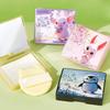 100 Sheets Facial Oil-Blotting Paper With Case Mirror Puff For Makeup Setting Portable Oil-Control Oil-Absorbing Wood Pulp Paper