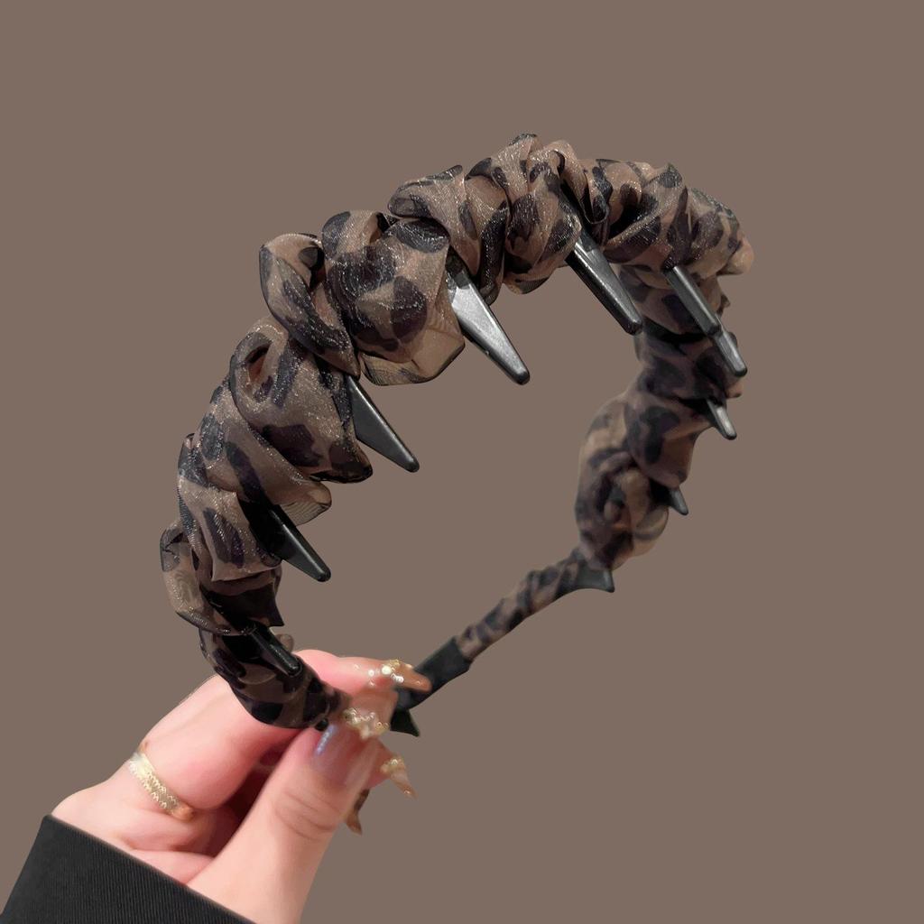 High-End Women's Bow Headband with Teeth - 2025 Face Washing & Hair Pressing Accessory