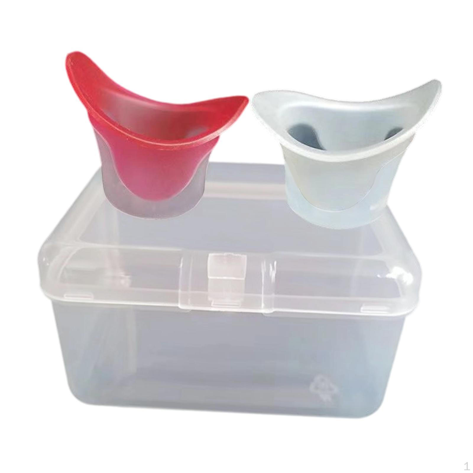 

2 Pieces Eye Wash Cups Cleaning Portable Bath Keep Your Eyes Clean Measuring Cup Rinse Red and White