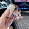 Cute Dog Car Key Chain Pendant Dripping Oil Inlaid with Diamonds Animal Puppy Fashion Bag Pendant Small Gifts