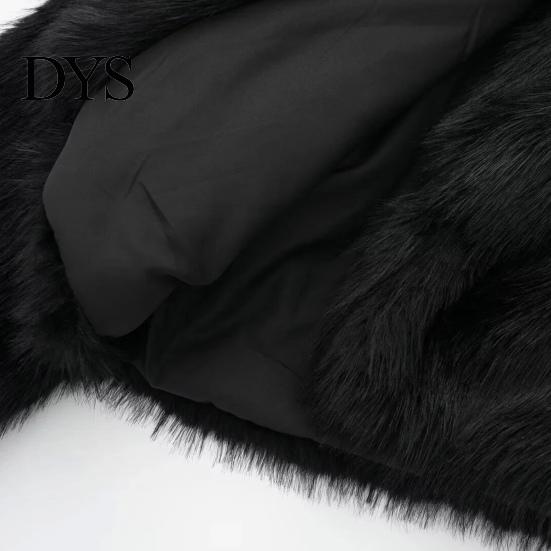 Individual Style Coat Auutmn Winter Lady Cardigan Faux Fur Thickened Plush Turn-down Jacket Collar Pure Color Long Sleeves Solid Women