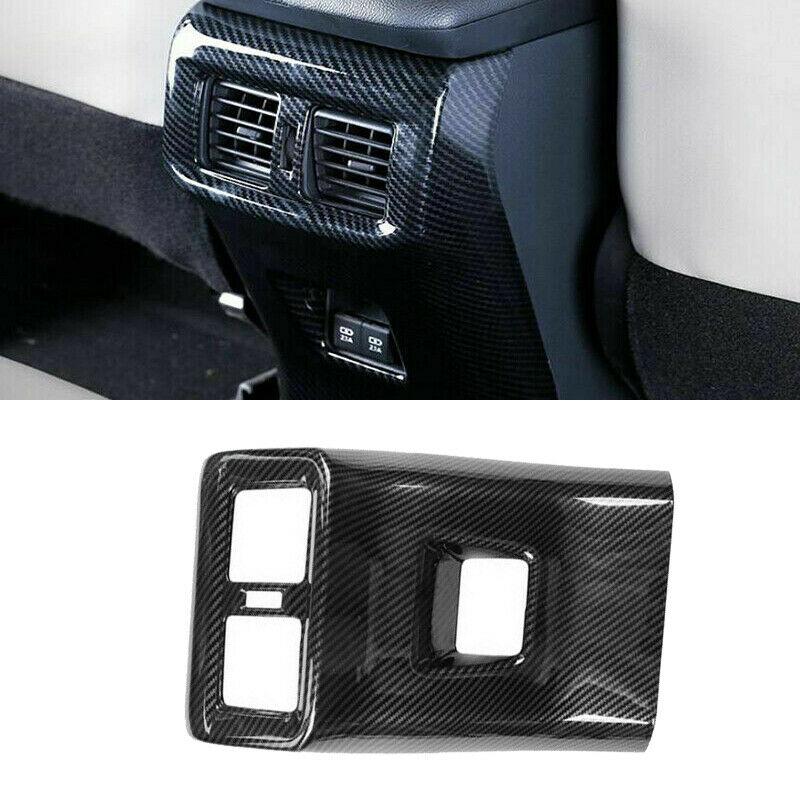 1pc Car Air Vent Cover Trim Carbon Fiber Look Rear Seat ABS Plastic Air Vent Cover Trims For Toyota Rav4 Car Accessories