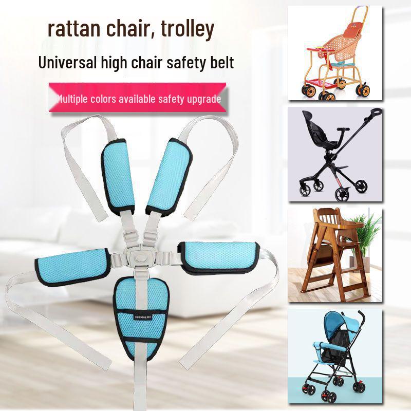 Uniwersalne pięciopunktowe pasy bezpieczeństwa do krzesełek dziecięcych i wózków spacerowych