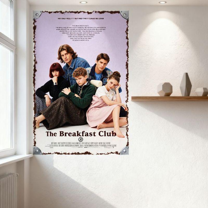 The Breakfast Club Vintage Metal Tin Sign 1980s Movie Characters Retro Wall Plaque for Man Cave Cafe Home Decor