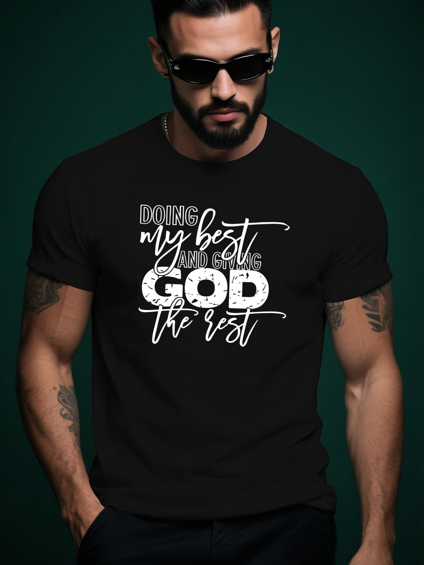 Inspirational  Doing My Best and God Willing  Graphic Tsh... S