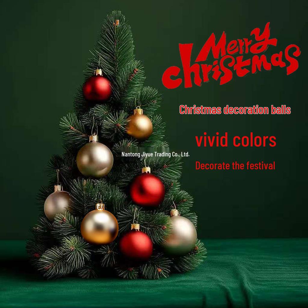 Colorful Matte Christmas Tree Hanging Ball - Decorative Round Ornaments for Holiday Celebration