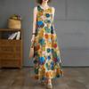 New Long Dresses Summer New Plus Size Sleeveless Round Neck Printed Dresses