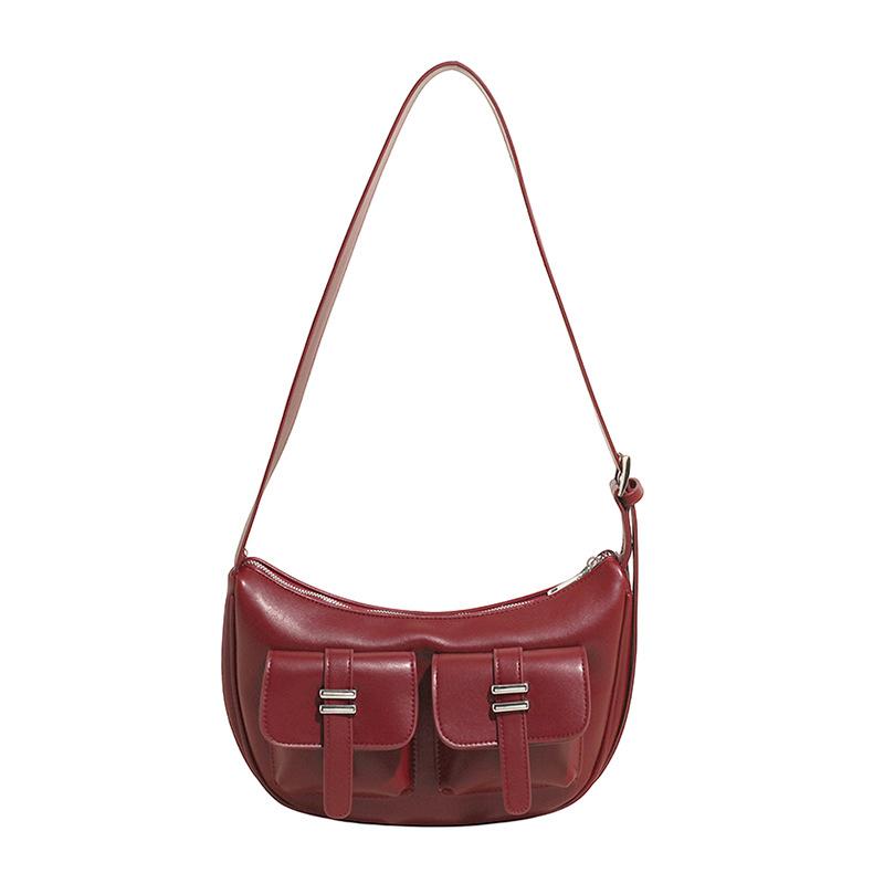 New niche casual crescent bag multi-pocket locomotive bag large capacity shoulder messenger tote bag