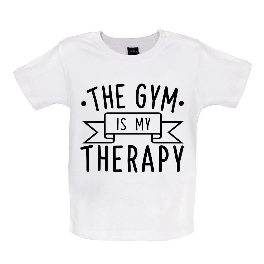 The Gym Is My Therapy - Baby Kids T-Shirt / Body- Exercise Fitness Weight Lift 160