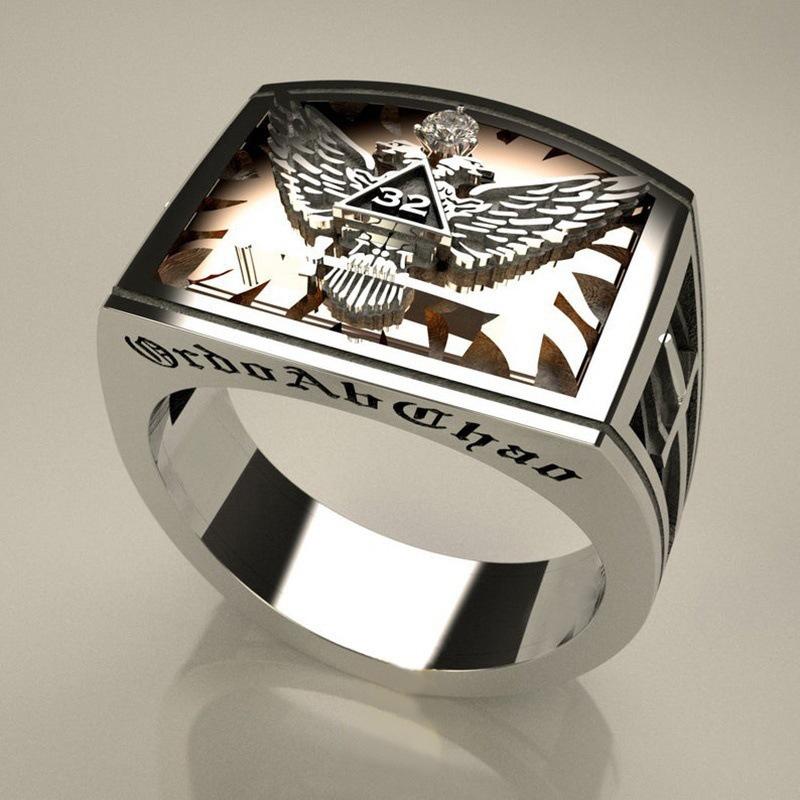 European and American Fashion Double-headed Eagle Ring Personality Trendy Mens New Accessories