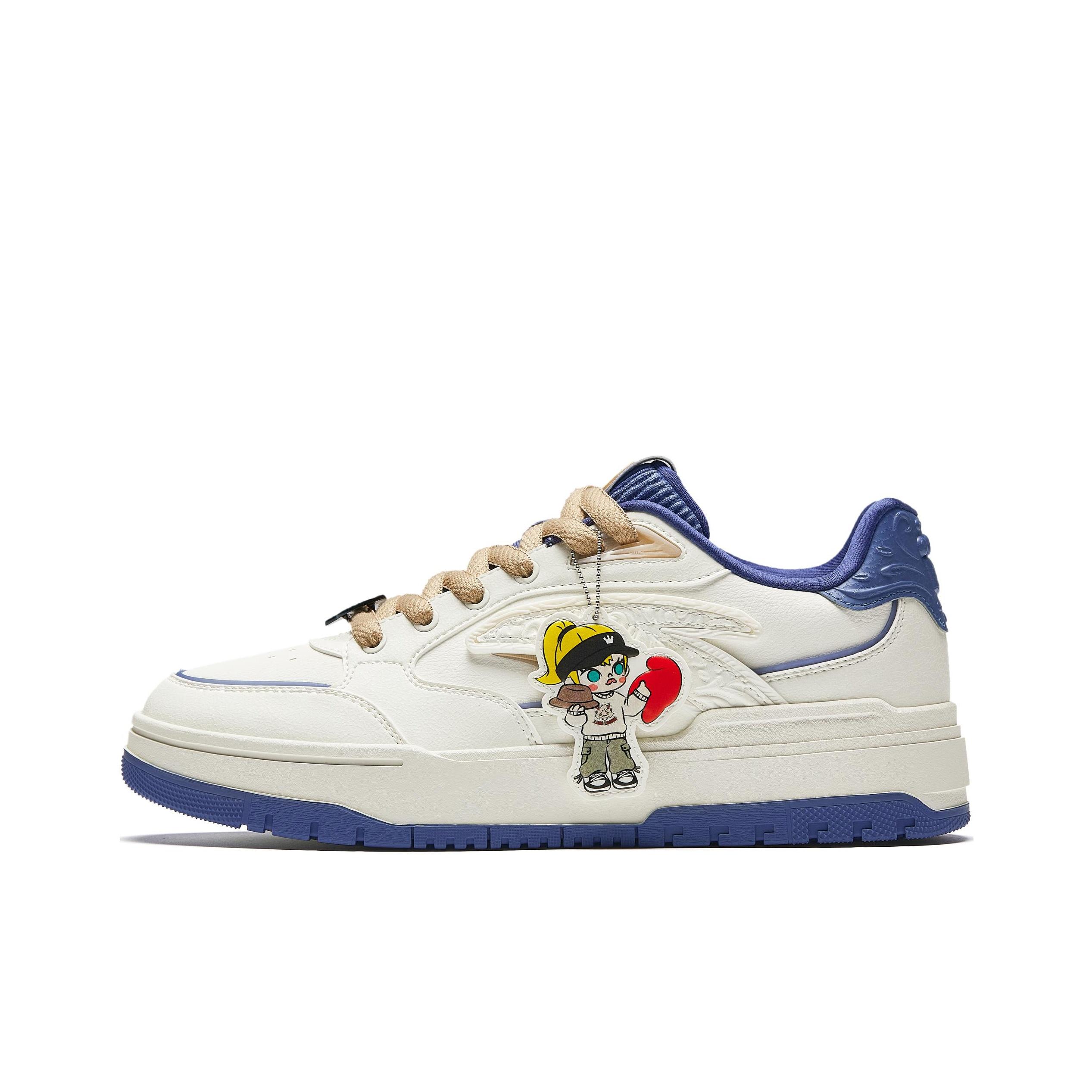 

new POP MART x Anta Molly Anti Slip Wear Resistant Low Top Skateboard Shoes Women s White Blue 36