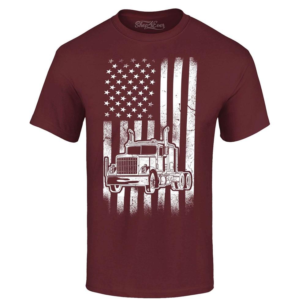 

Trucker American Flag USA T-shirt Trucker Shirt M