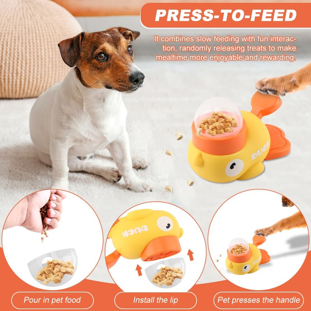 Interactive Dog Puzzle Toys, Cat Puzzle Treat Dispenser Toy,Duck Shape Slow Feeder for Small Medium Dogs Cats Eenrichment Toys,Promotes IQ Training