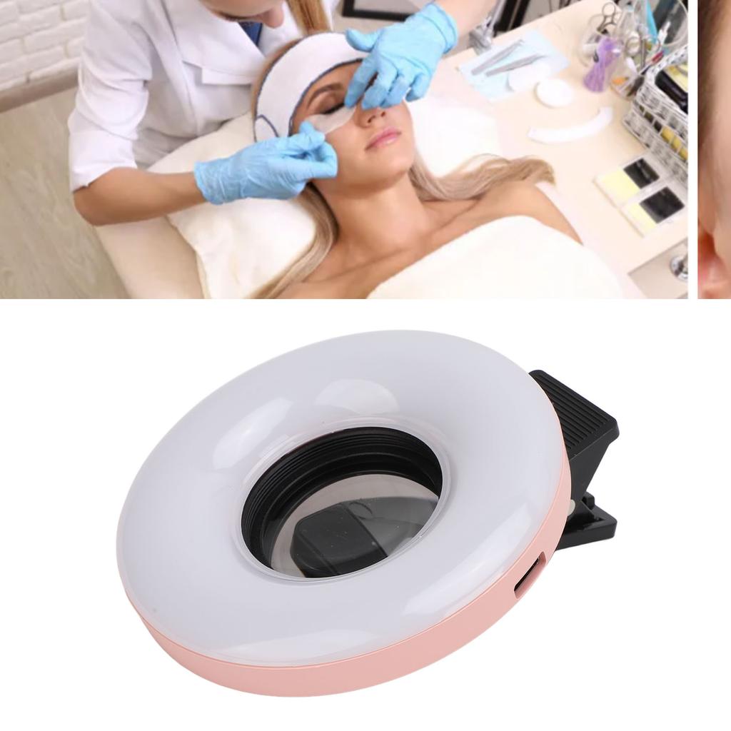 Makro-Objektiv 15-facher Zoom mit LED-Fülllicht 3 Lichtmodi 5 Helligkeitsstufen USB 200mAh Handy-Makro-Objektiv mit Clip für Wimpern Schmuck Fotografie