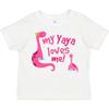Inktastic My Yaya Loves Me Granddaughter Dinosaur Toddler T-Shirt Grandma Pink