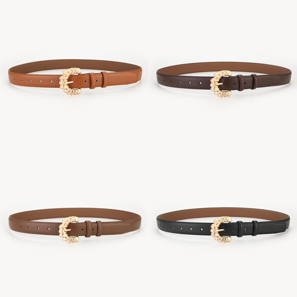 Two Layer Cowhide Leather Belt Unisex Stylish Simple Design For Jeans Casual Outfits