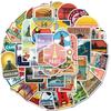 50 Stück Reise Stadtlandschaft Cartoon Graffiti Aufkleber DIY Motorrad Skateboard Notizbuch Koffer Wasserdichter Aufkleber Abziehbilder