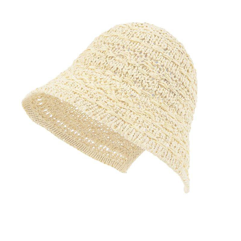 Women's Breathable Knit Bucket Hat - Spring/Summer Sun Protection, High-End Fisherman Style 2025