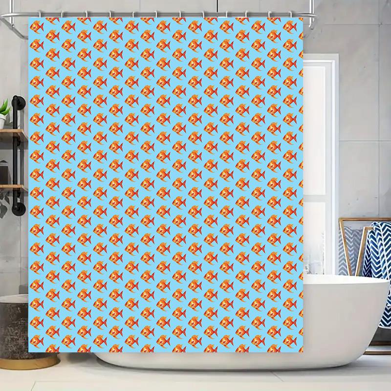 

Brightly colored fish pattern shower curtain bathroom decor waterproof fabric home accessories wholesale price opt 90x180cm