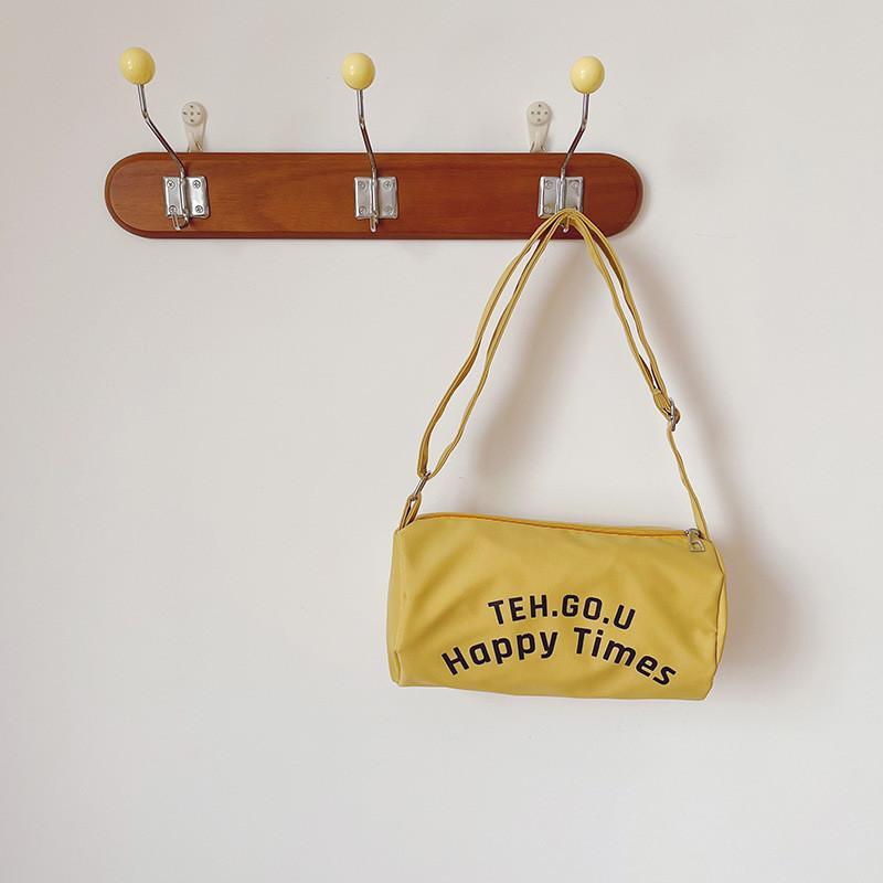 Trendy Letter Print Cylinder Bag For Kids With Stylish Single Shoulder Strap Design хаки