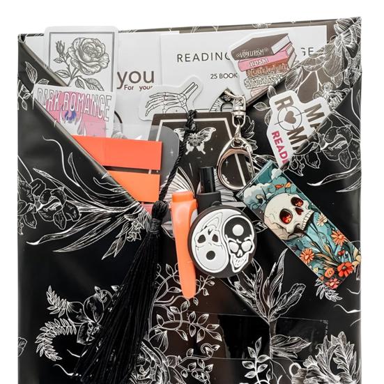 Yousheng 1 Set Gift Packaging Supplies Gothic Blind Date with A Book Gift Box Halloween Spooky Book Set Dark Romance Book Club Set