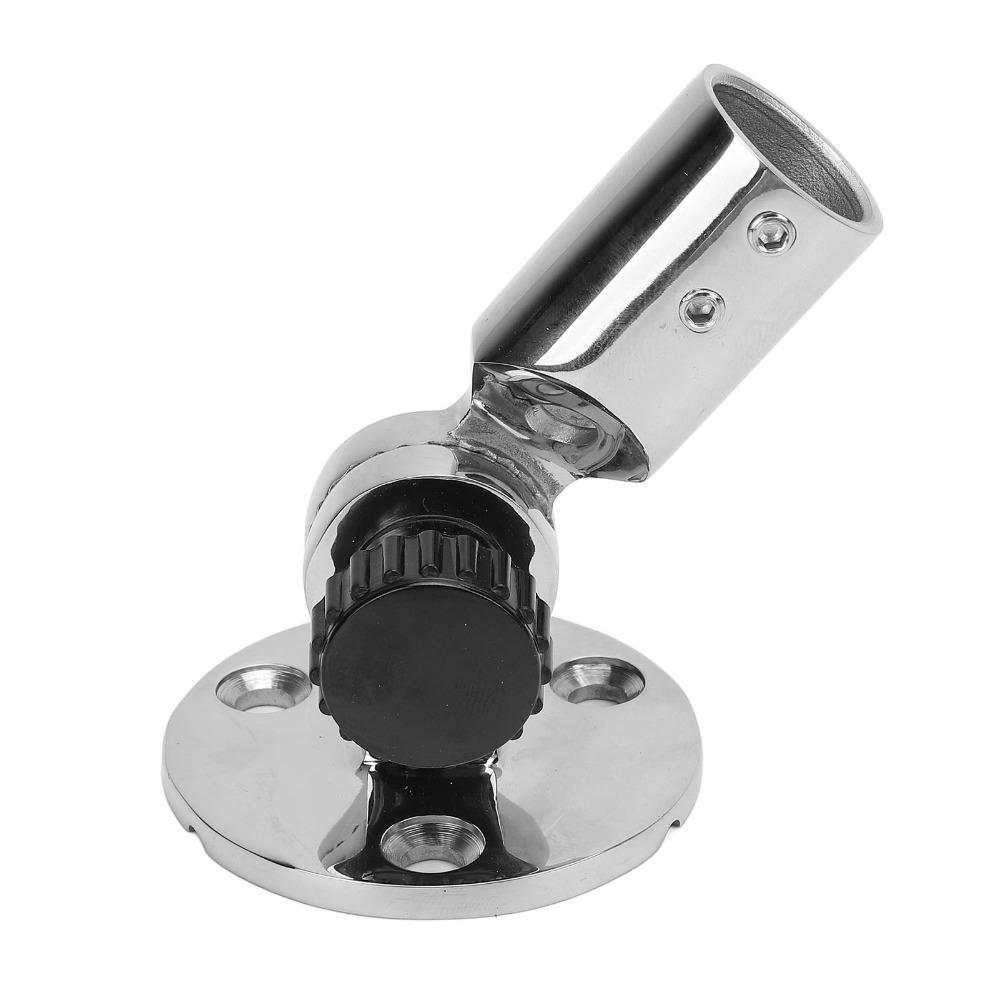 316 Stainless Steel Marine Antenna Base Mount 180 Degree Adjustable 19mm Diameter Rail Boat Ratchet Rail Mount